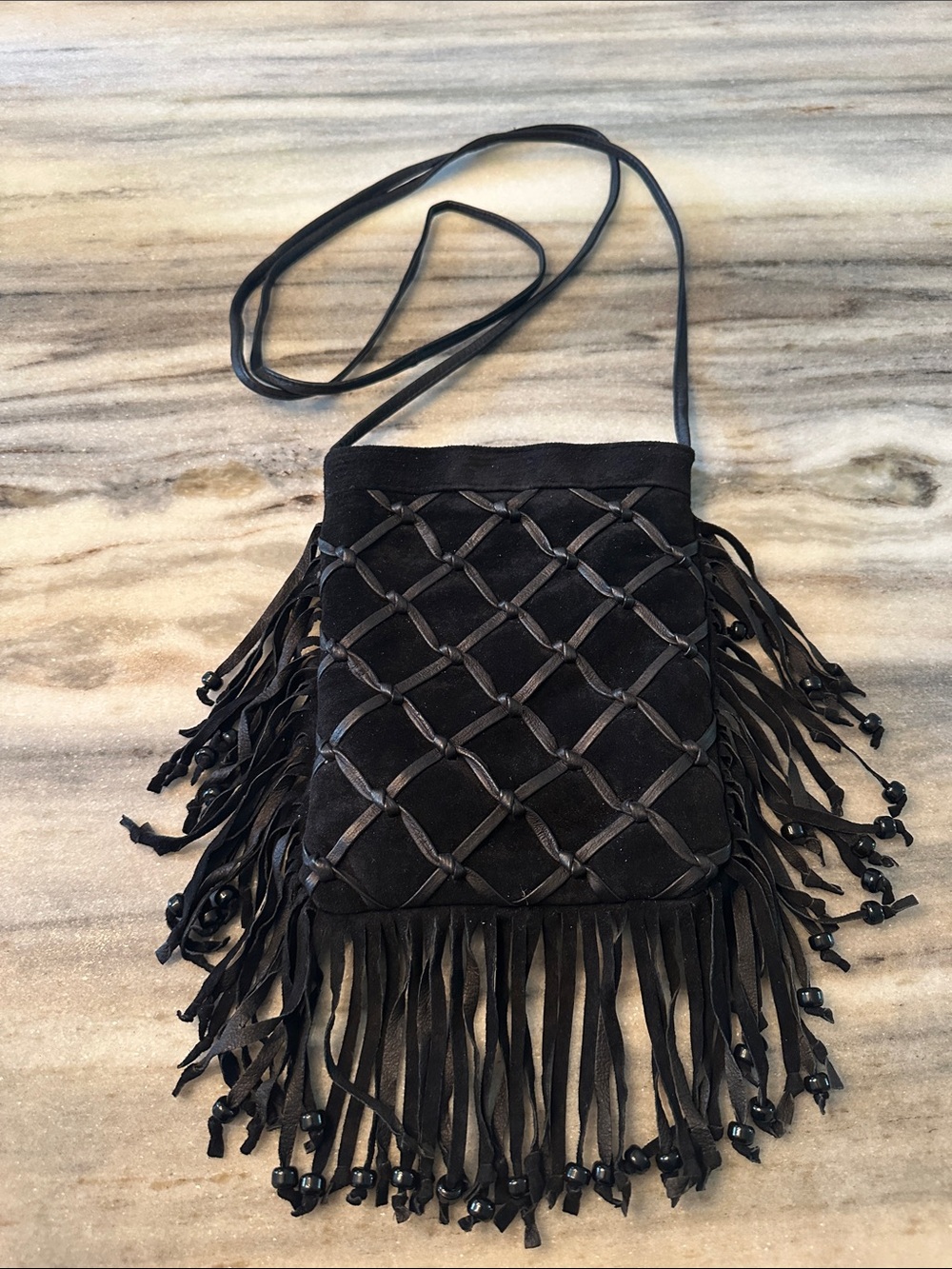 VIVA BAGS OF CALIFORNIA SUEDE FRINGED CROSSBODY-VINTAGE